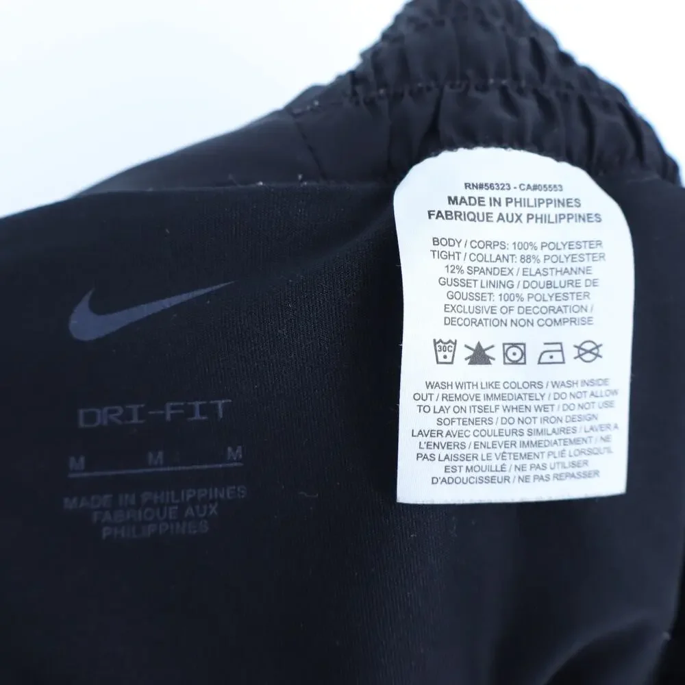 NIKE One Dri Fit 2-in-1 Shorts Black Mid Rise Brief Lined Running Women's M